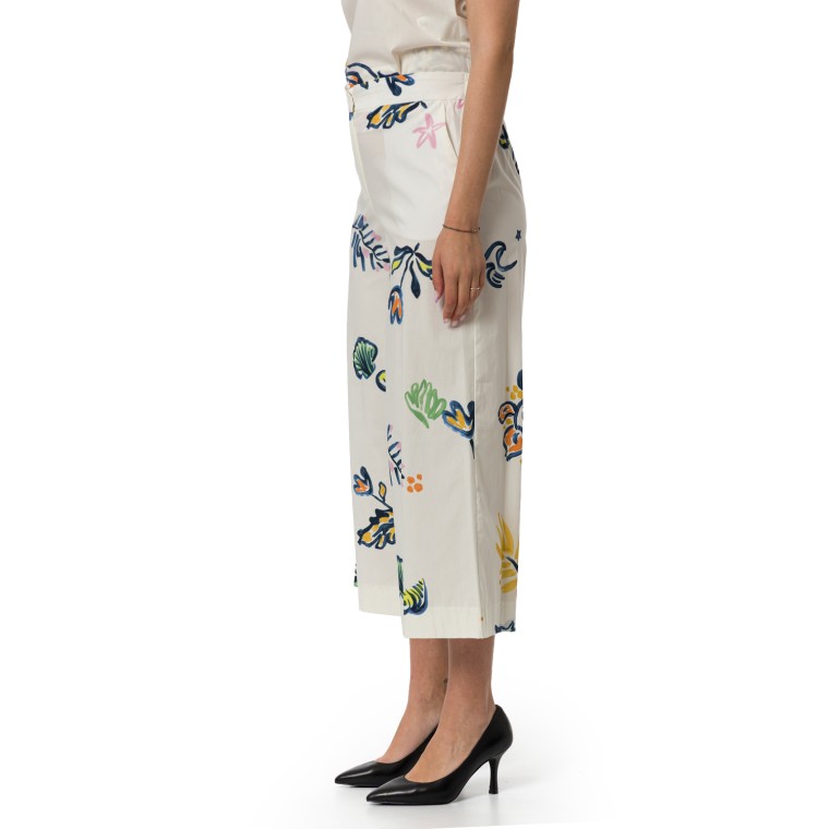 Pantaloni crop wide-leg ricamati Marella