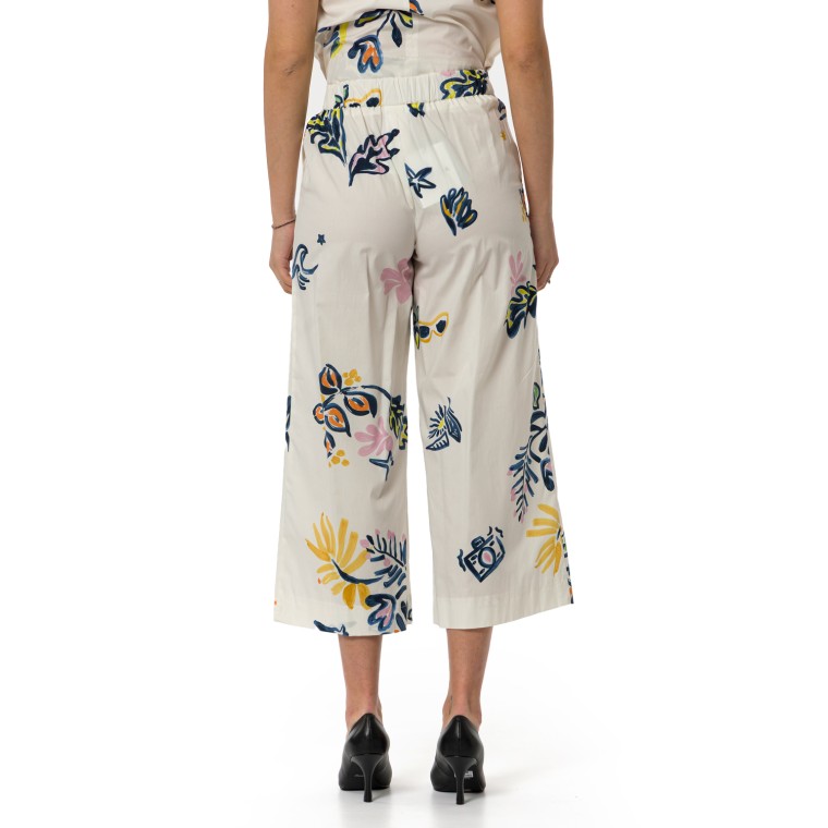 Pantaloni crop wide-leg ricamati Marella