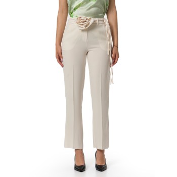 Pantaloni chino Marella con cintura floreale