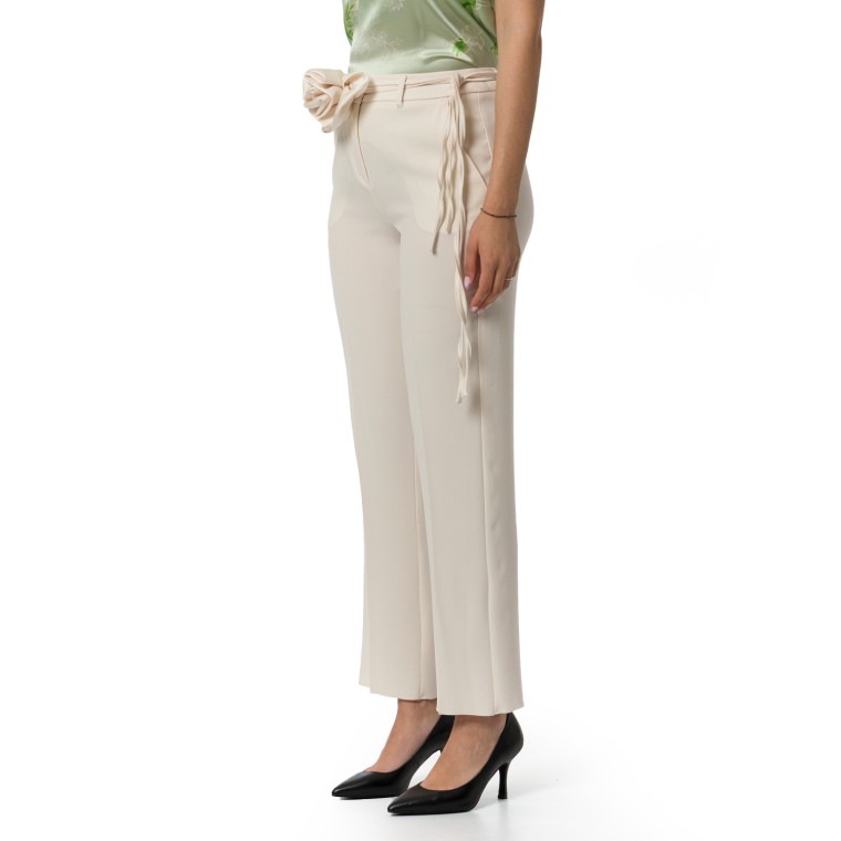 Pantaloni chino Marella con cintura floreale