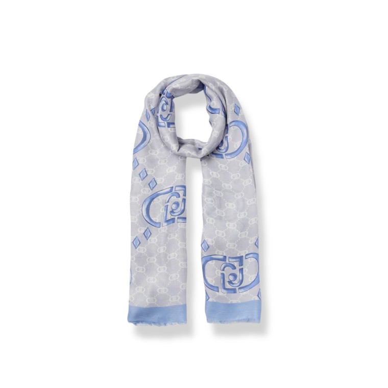 Sciarpa Liu Jo in viscosa con monogram LJ stampato all over