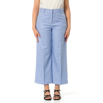 Pantaloni cropped Zircone in cotone e lino Weekend Max Mara