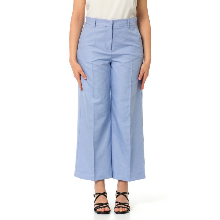 Pantaloni cropped Zircone in cotone e lino Weekend Max Mara