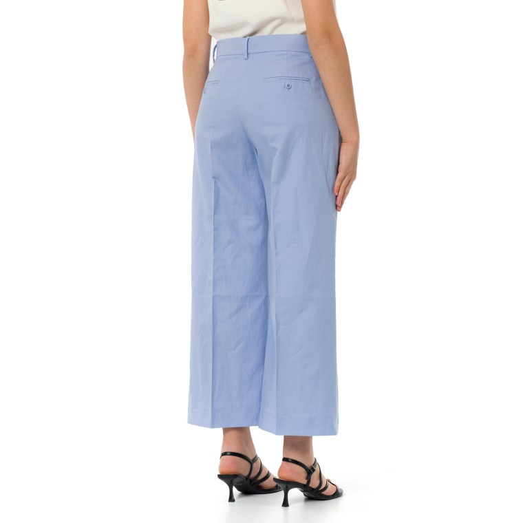 Pantaloni cropped Zircone in cotone e lino Weekend Max Mara
