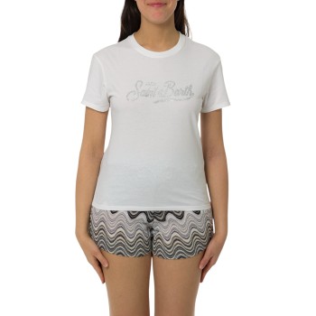 T-shirt Emilie Mc2 Saint Barth con strass