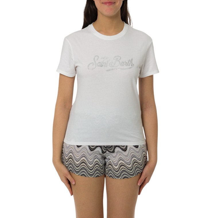 T-shirt Emilie Mc2 Saint Barth con strass