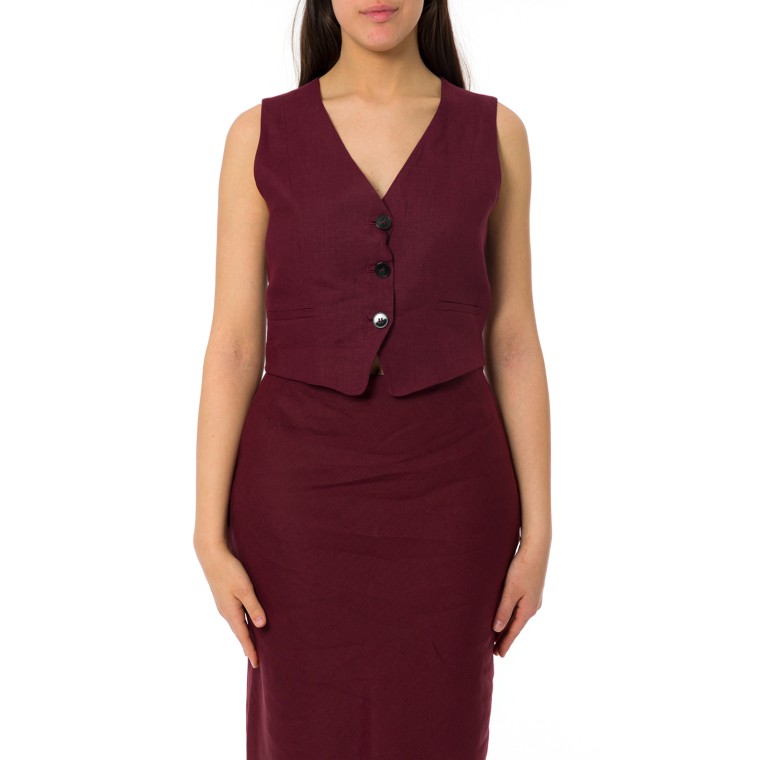 Gilet aderente in lino Emme Marella