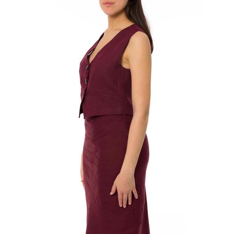 Gilet aderente in lino Emme Marella
