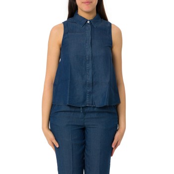 Camicia smanicata in chambray Emme Marella