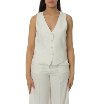 Gilet gessato con lurex Marella
