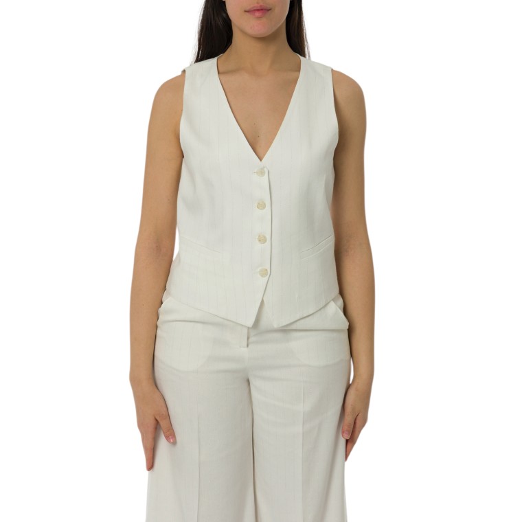 Gilet gessato con lurex Marella