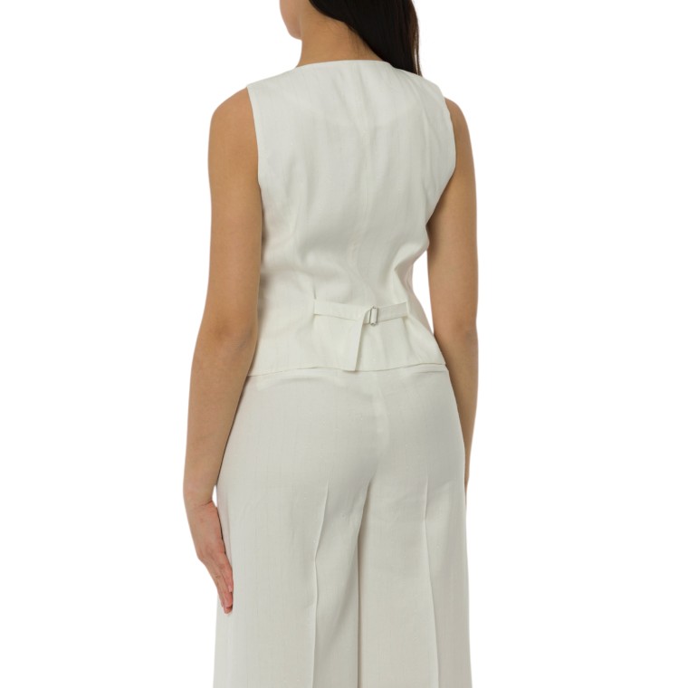 Gilet gessato con lurex Marella