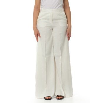 Pantalone wide leg gessato con lurex Marella