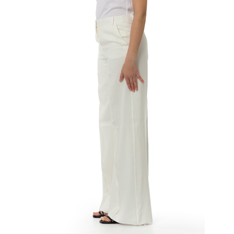 Pantalone wide leg gessato con lurex Marella