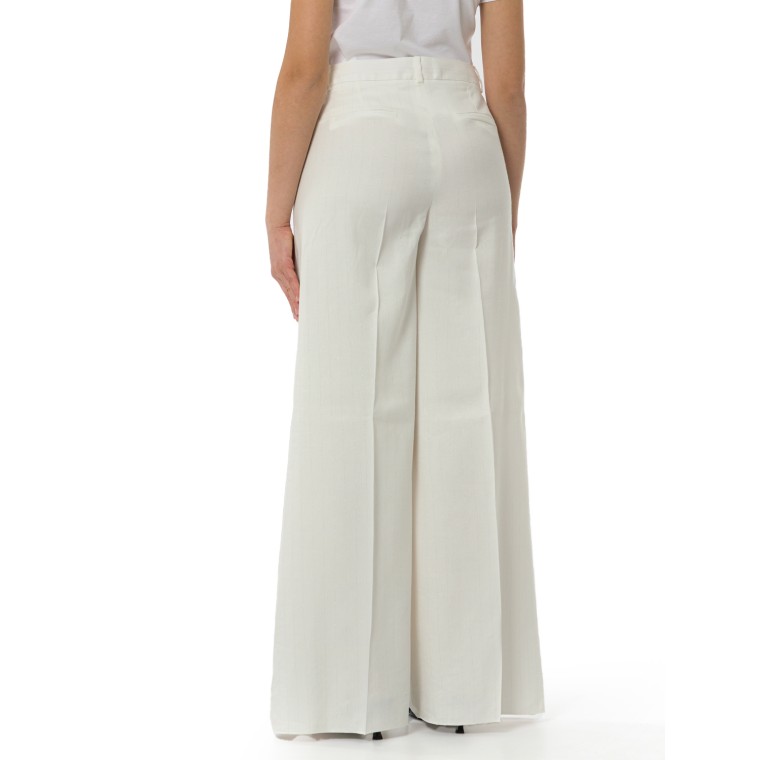Pantalone wide leg gessato con lurex Marella