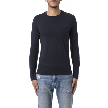 Maglia in jersey Supima con micro patch logo Emporio Armani