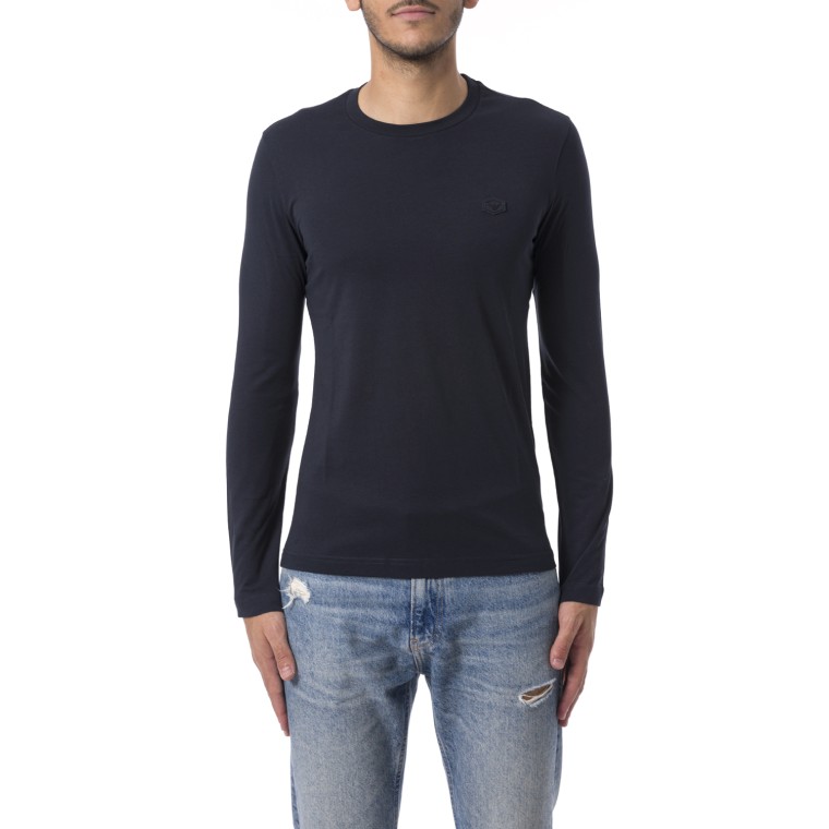 Maglia in jersey Supima con micro patch logo Emporio Armani