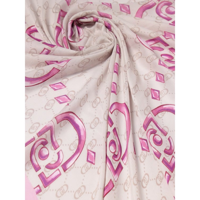 Sciarpa Liu Jo in viscosa con monogram LJ stampato all over