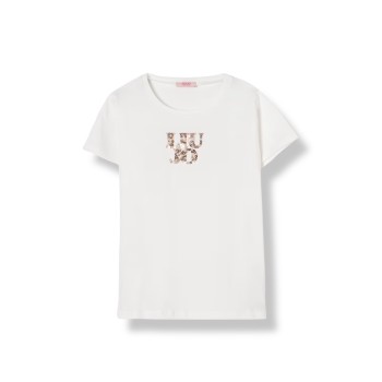 T-shirt Liu Jo Kids con logo di paillettes