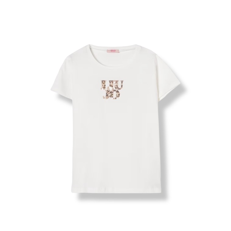 T-shirt Liu Jo Kids con logo di paillettes