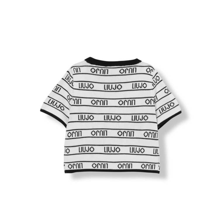 Maglia girocollo con logo all over Liu Jo Kids