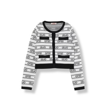 Cardigan con logo all over Liu Jo Kids