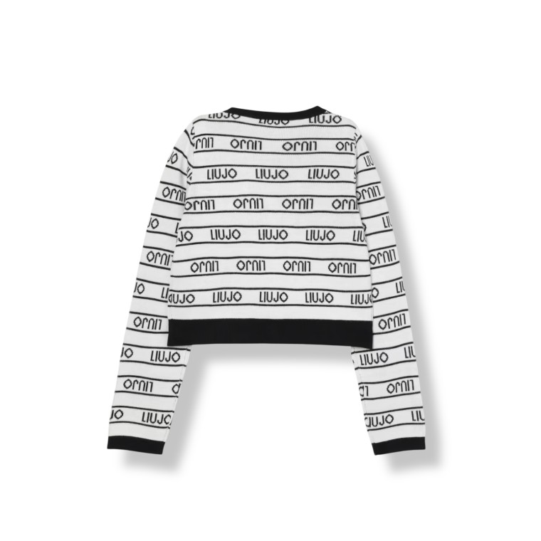 Cardigan con logo all over Liu Jo Kids