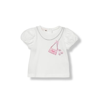 T-shirt in cotone con stampa bag Liu Jo Kids