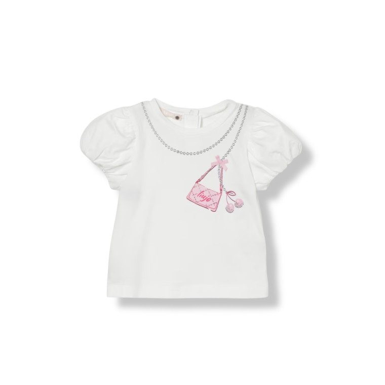 T-shirt in cotone con stampa bag Liu Jo Kids