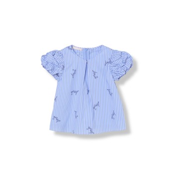 Top a righe Liu Jo Kids con logo all over
