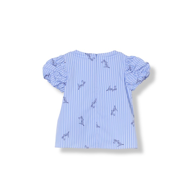 Top a righe Liu Jo Kids con logo all over