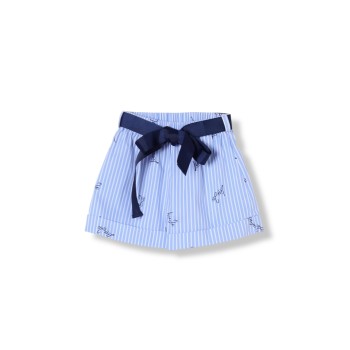 Pantaloncini a righe Liu Jo Kids con cintura e logo all over