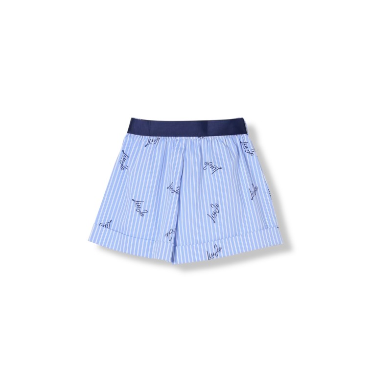 Pantaloncini a righe Liu Jo Kids con cintura e logo all over