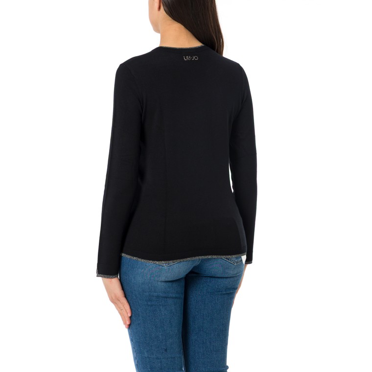 Maglia girocollo Liu Jo con inserti in lurex