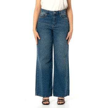 Jeans wide leg con borchie Emme Marella