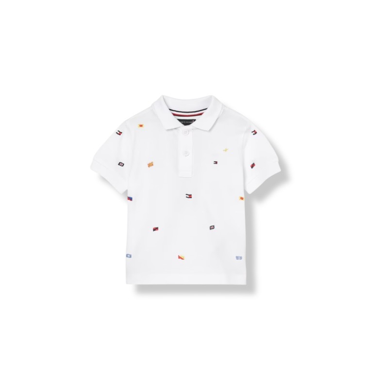 Camicia Tommy Hilfiger con bandierine ricamate all over