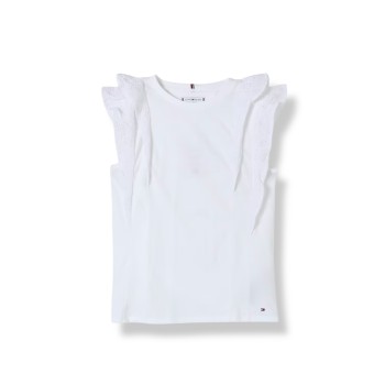 Top con volant in sangallo Tommy Hilfiger