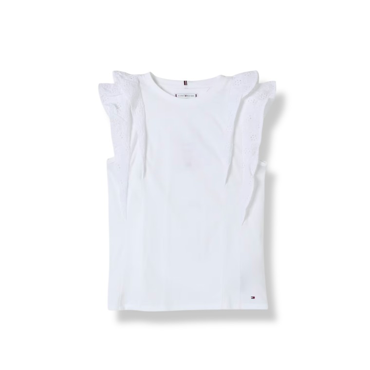 Top con volant in sangallo Tommy Hilfiger