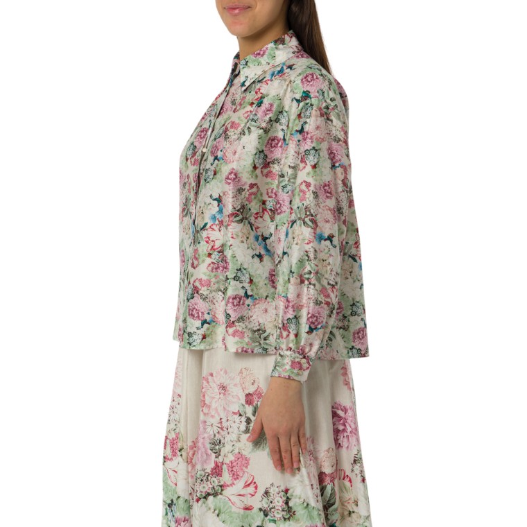 Camicia fantasia floreale in cotone i Blues