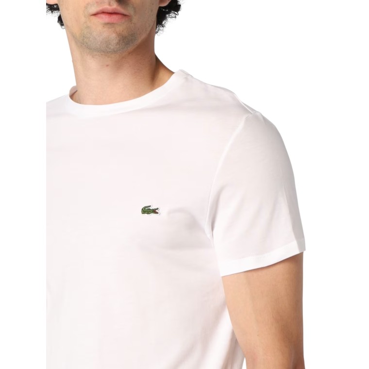 T-shirt girocollo in jersey di cotone Lacoste