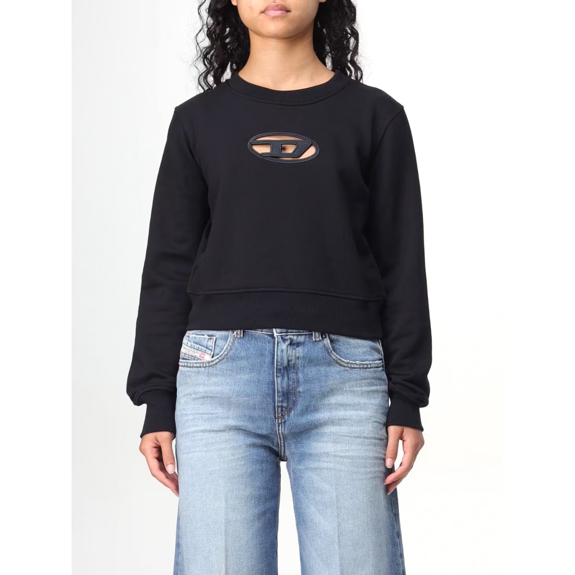 Felpa cropped con logo cut-out Diesel