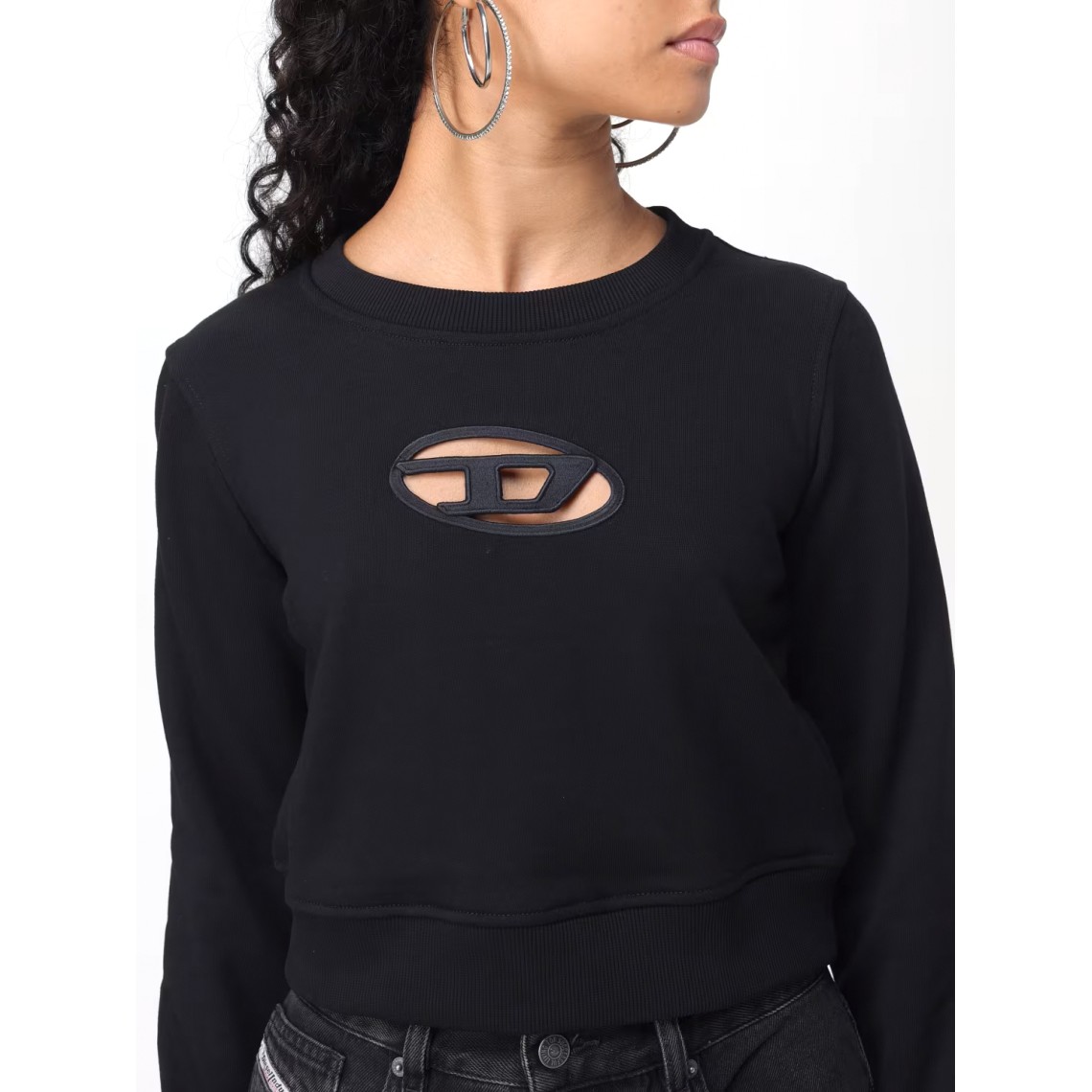 Felpa cropped con logo cut-out Diesel