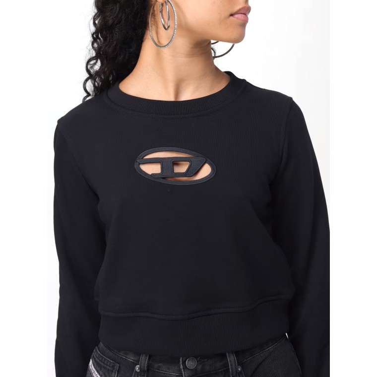 Felpa cropped con logo cut-out Diesel