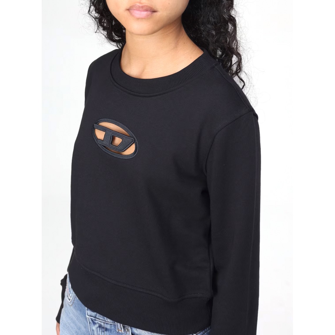 Felpa cropped con logo cut-out Diesel