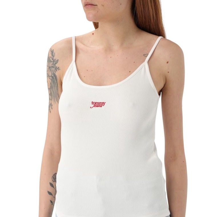 Canotta slim fit a coste Tommy Jeans