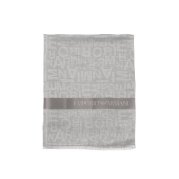 Sciarpa Emporio Armani n misto cotone e modal con logo...