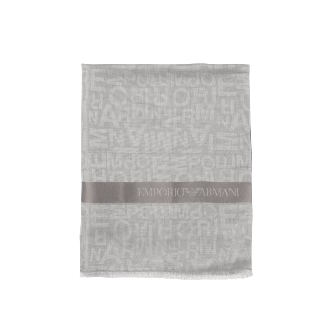 Sciarpa Emporio Armani n misto cotone e modal con logo jacquard