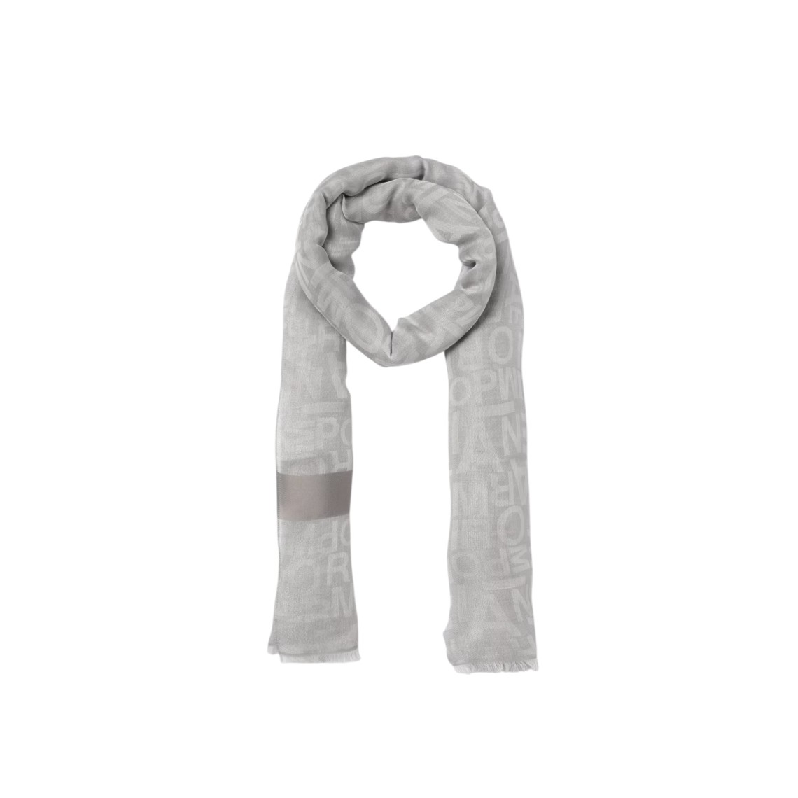 Sciarpa Emporio Armani n misto cotone e modal con logo jacquard