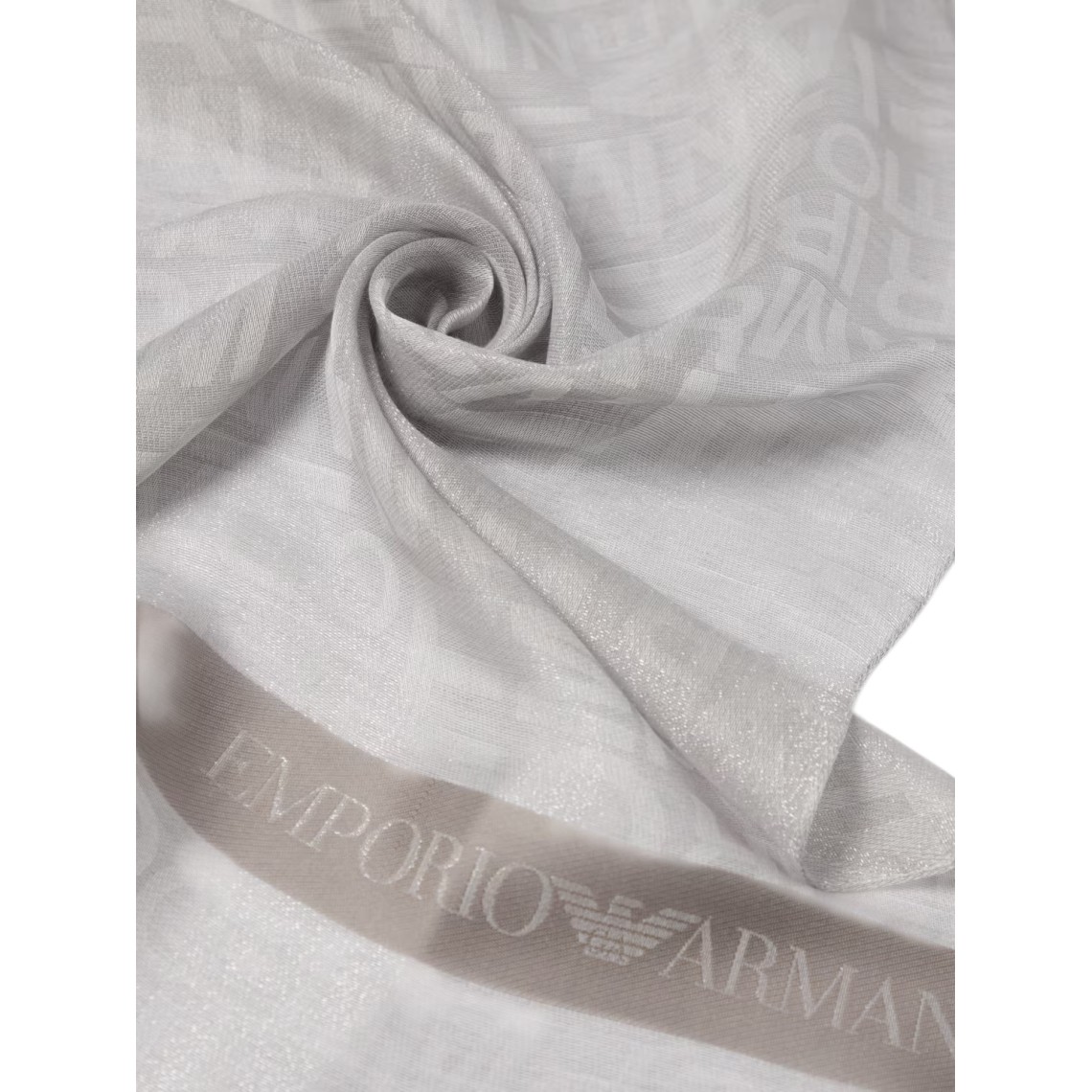 Sciarpa Emporio Armani n misto cotone e modal con logo jacquard