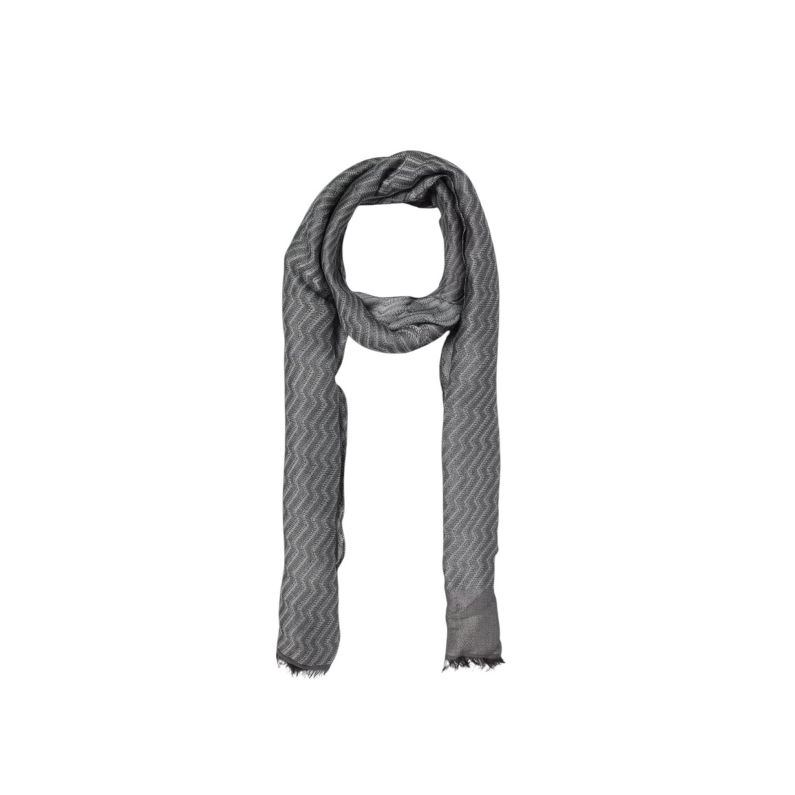 Stola Emporio Armani in misto cotone con trama a zig-zag